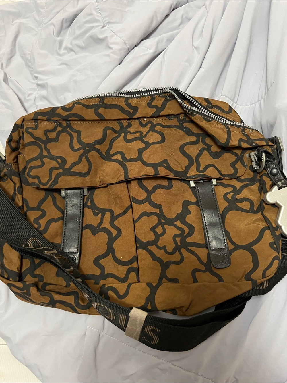 Tous Brown and Black Patterned Crossbody Bag